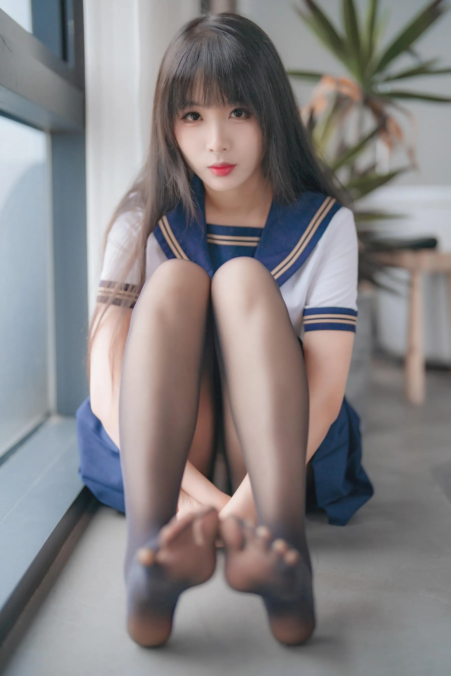 轩萧学姐 – NO.40 2023生日作 5月舰长 黑丝jk内衣 [32P]插图8